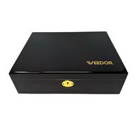 Deluxe Hardwood Lacquer Coated Wooden Storage Rolling Box 29.5x23x9cm