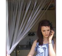 Deluxe Heavy Duty Bug Blind,Fly Blind,Strip Blind, Door Blind-FROSTED- 90cm WIDE - Complete with self adhesive fitting hooks for uPVC Door frames