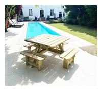 Deluxe Heavy Duty Square Picnic Table Marlborough Natural One Size