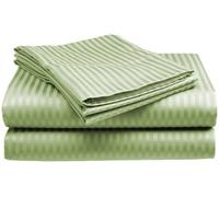 Deluxe Home 4-Piece Bed Sheet Set - Dobby Stripe - Microfiber - (Full, Sage)