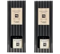 Deluxe Home Reed Diffuser Pack of 2 x 100ml | BlackBerry & Bay | Cassis.Jasmine & sandalwood Scented Aroma | Long-Lasting Scented Oil Diffuser |