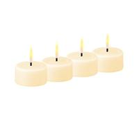 Deluxe Homeart Indoor Flameless Cream LED Tealight Set of 4 - with Real Flame™ Technology - Battery Powered Candle