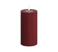 Deluxe Homeart Indoor Flameless LED Candle - Bordeaux Red - with Real Flame™ Technology - Battery Powered Candle (7.5 x 15 cm)