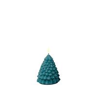 Deluxe Homeart Indoor Flameless LED Candle - Christmas Tree - with Real Flame™ Technology - Battery Powered Candle (8.5 x 11.5 cm, Dark Green)
