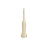 Deluxe Homeart Indoor Flameless LED Candle - Cone Shaped - with Real Flame™ Technology - Battery Powered Candle (28 cm, Cream)