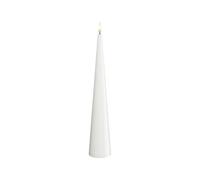 Deluxe Homeart Indoor Flameless LED Candle - Cone Shaped - with Real Flame™ Technology - Battery Powered Candle (28 cm, White)