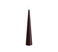 Deluxe Homeart Indoor Flameless LED Candle - Cone Shaped - with Real Flame™ Technology - Battery Powered Candle (28 cm, Bourgogne)