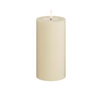 Deluxe Homeart Indoor Flameless LED Candle - Cream - with Real Flame™️ Technology - Battery Powered Candle (7.5 x 15 cm)