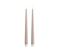 Deluxe Homeart Indoor Flameless LED Dinner Candle - Set of 2 - with Real Flame™ Technology - Battery Powered Candle (28 cm, Rose)