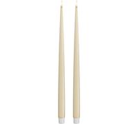 Deluxe Homeart Indoor Flameless LED Dinner Candle - Set of 2 - with Real Flame™ Technology - Battery Powered Candle (38 cm, Cream)
