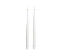 Deluxe Homeart Indoor Flameless LED Dinner Candle - Set of 2 - with Real Flame™ Technology - Battery Powered Candle (28 cm, White)