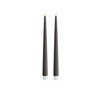 Deluxe Homeart Indoor Flameless LED Dinner Candle - Set of 2 - with Real Flame™ Technology - Battery Powered Candle (28 cm, Mocha)