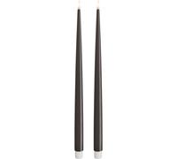 Deluxe Homeart Indoor Flameless LED Dinner Candle - Set of 2 - with Real Flame™ Technology - Battery Powered Candle (38 cm, Mocha)