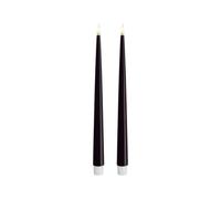 Deluxe Homeart Indoor Flameless LED Dinner Candle - Set of 2 - with Real Flame™ Technology - Battery Powered Candle (28 cm, Royal Blue)
