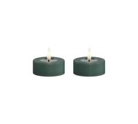 Deluxe Homeart Indoor Flameless LED Jumbo Tealight Set - with Real Flame™ Technology - Battery Powered Candle (Jade Green)