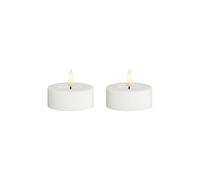 Deluxe Homeart Indoor Flameless LED Jumbo Tealight Set - with Real Flame™ Technology - Battery Powered Candle (White)