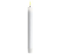 Deluxe Homeart Indoor Flameless LED Taper Dinner Candle 2 Set - with Real Flame™️ Technology - Battery Powered Candles (24 cm, White)