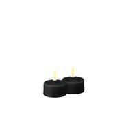 Deluxe Homeart Indoor Flameless LED Tealight Set - with Real Flame™ Technology - Battery Powered Candle (Black)