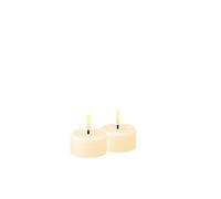 Deluxe Homeart Indoor Flameless LED Tealight Set - with Real Flame™ Technology - Battery Powered Candle (Cream)