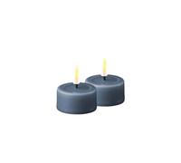 Deluxe Homeart Indoor Flameless LED Tealight Set - with Real Flame™ Technology - Battery Powered Candle (Ice Blue)