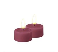 Deluxe Homeart Indoor Flameless LED Tealight Set - with Real Flame™ Technology - Battery Powered Candle (Magenta)