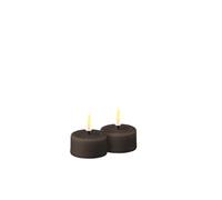 Deluxe Homeart Indoor Flameless LED Tealight Set - with Real Flame™ Technology - Battery Powered Candle (Mocha)