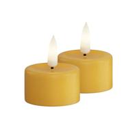 Deluxe Homeart Indoor Flameless LED Tealight Set - with Real Flame™ Technology - Battery Powered Candle (Ochre Yellow), RF-0000