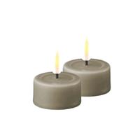 Deluxe Homeart Indoor Flameless LED Tealight Set - with Real Flame™ Technology - Battery Powered Candle (Sand)