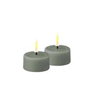 Deluxe Homeart Indoor Flameless LED Tealight Set - with Real Flame️ Technology - Battery Powered Candle (Salvie Green) (RF-0---)