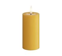 Deluxe Homeart Indoor Flameless LED Wax Candle - Ochre Yellow - with Real Flame™ Technology - Battery Powered Candle with 400+ Hour Battery Life (5 x 10 cm), RF-04--
