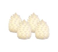 Deluxe Homeart LED Pine Cones - Set of 4 Real Wax Light-Up Decorations with Soft Internal Glow - Battery Operated - Remote Control Enabled with Timer - 13 cm Tall