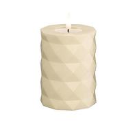 Deluxe Homeart Square Indoor Flameless LED Candle - Made from Real Wax & with Real Flame™ Technology - Battery Powered Candle with up to 400 Hour Battery Life (Cream, 7.5 x 10 cm)