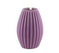 Deluxe Homeart Stripe Flameless LED Candle - with Real Flame™ Technology - Battery Powered Candle (10 x 15 cm, Purple)