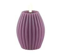 Deluxe Homeart Stripe Flameless LED Candle - with Real Flame™ Technology - Battery Powered Candle (7.5 x 10 cm, Purple)