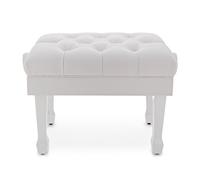 Deluxe Hydraulic Piano Stool by Gear4music Satin White