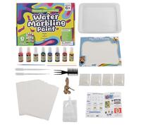Deluxe Hydro Dip Art Set, Marbling Paint Kit, 9.5 Inches Creative Palette with 8 Pigments, Professional Paper Marbling Tool, Kids Studio with Rainbow Style, Activity Kit for Boys and Girls