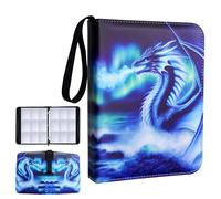Deluxe Ice Dragon Trading Card Binder 9-Pocket Zipper Binder with 900 Pockets, Ideal for Boys, Girls, and Card Enthusiasts - Collectible Trading Card Albums, Cases & Sleeves