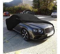 DELUXE Indoor Car Cover Super Soft breathable 160gsm Elastic Fabric (Black, Medium)