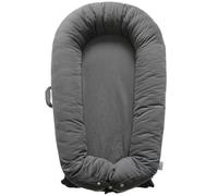 Deluxe Infant Lounger, Baby Nest Cover for Baby Girls & Boys, Newborn Essentials for Baby 0-12 Months, 100% Cotton, Co Sleeper Portable Travel Bed (Darkgray)
