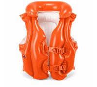 Deluxe Inflatable Swim Vest for Children Aged 3-6 Years, 18-30 kg, Orange PVC Swimming Aid with 2 Adjustable Quick-Release Buckles