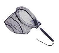 Deluxe Kayak Fishing Net with Short Handle - Fine Mesh Landing Net (30 x 39cm Frame, 3mm/6mm Mesh) for Kayak & Boat Angling