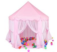 Deluxe Kids Princess Children Play Castle Tent, Garden Outdoor Indoor Playhouse,Large Playhouse For Kids Festival Fairy Princess Castle Tent, Newest Design, Extra Large Room, for Girls