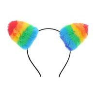 Deluxe Kids Sequins Fluffy Amnimal Ear Headbands - Kids Headdress Fancy Dress Ears Accessory by Lizzy® (Rainbow Animal Headband)