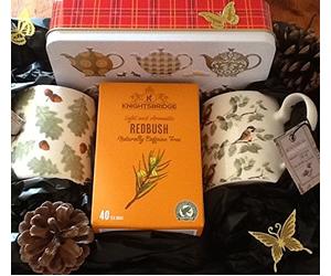 Deluxe Knightsbridge Red Bush Tea and Highland shortbread Hamper for 2 - gift wrapped
