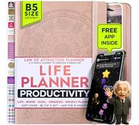 Deluxe Law of Attraction Life Planner - Personal Organizer to Increase Productivity & Happiness - Weekly Planner (Sunday-Saturday), Organizer & Gratitude Journal (Undated, Rose Gold) + Bonus Stickers