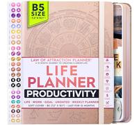 Deluxe Law of Attraction Life Planner - Personal Organizer to Increase Productivity & Happiness - Weekly Planner (Sunday-Saturday), Organizer & Gratitude Journal (Undated, Rose Gold) + Bonus Stickers