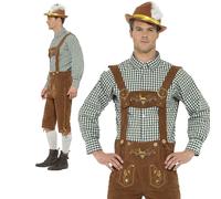Deluxe Lederhosen Mens Fancy Dress Costume German Oktoberfest Beer Festival