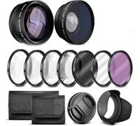 Deluxe Lens Kit ffor Canon EOS R100 R50 R10 with RF-S 18-45mm Kit Lens, for Canon EOS M50 M50 Mark II with EF-M 15-45mm Kit Lens,Includes: 7pc 49mm Filter Set + 49mm Wide Angle and Telephoto Lens