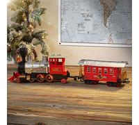 Deluxe Light-Up Express Toy Train Set - Battery-Operated “Bump & Go” Action Chimney Smoke Effect
