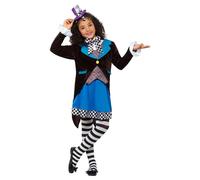 Deluxe Little Miss Hatter Costume Set Smiffys Blue 10-12 Years